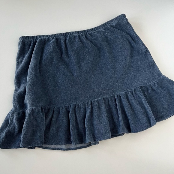 NWT The Animals Observatory Navy Ruffled Terry Cloth Skirt size 10 - Picture 6 of 9